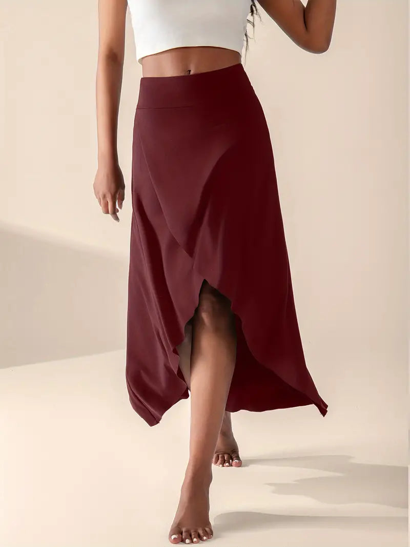 Luciana® | High Waist Slit Skirt With Pockets