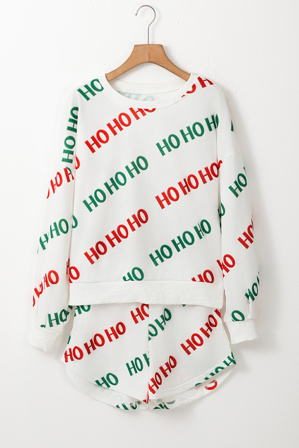 Margot | Jumper and shorts set with a Christmas HOHOHO print