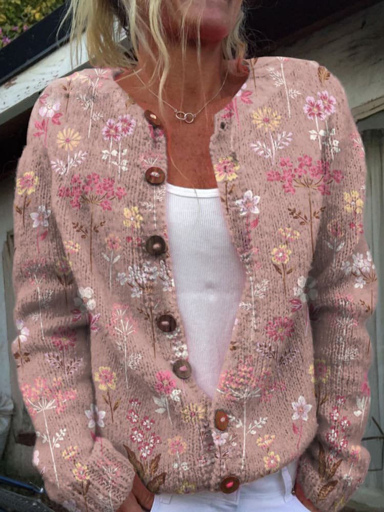 Cinthia | Cardigan with a floral motif