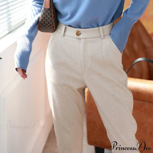 Fashion Office Wear High Waist Harem Pencil Trousers Autumn Winter Pants