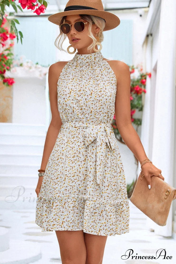 Fashion Printed Graceful Patchwork Mini Dress