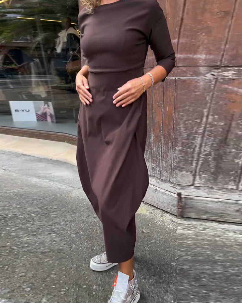 Alice | Elegant, simple Prosta dress with long sleeves and pockets