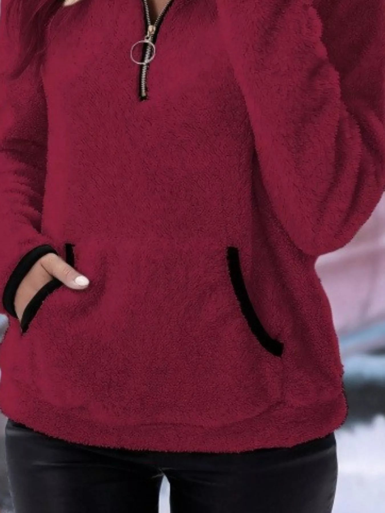 Helen | Women's Half-Zip Fleece Pullover Teddy Jumper
