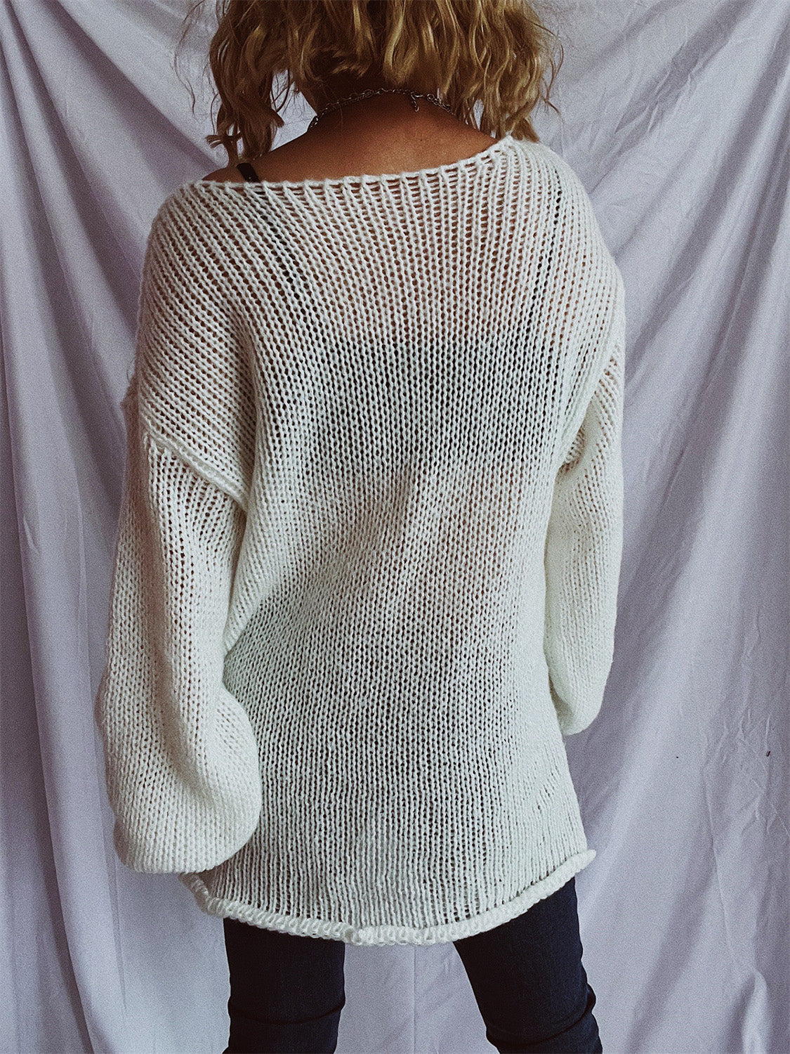 Bernadette | Sweater with a boat neckline and dropped shoulders