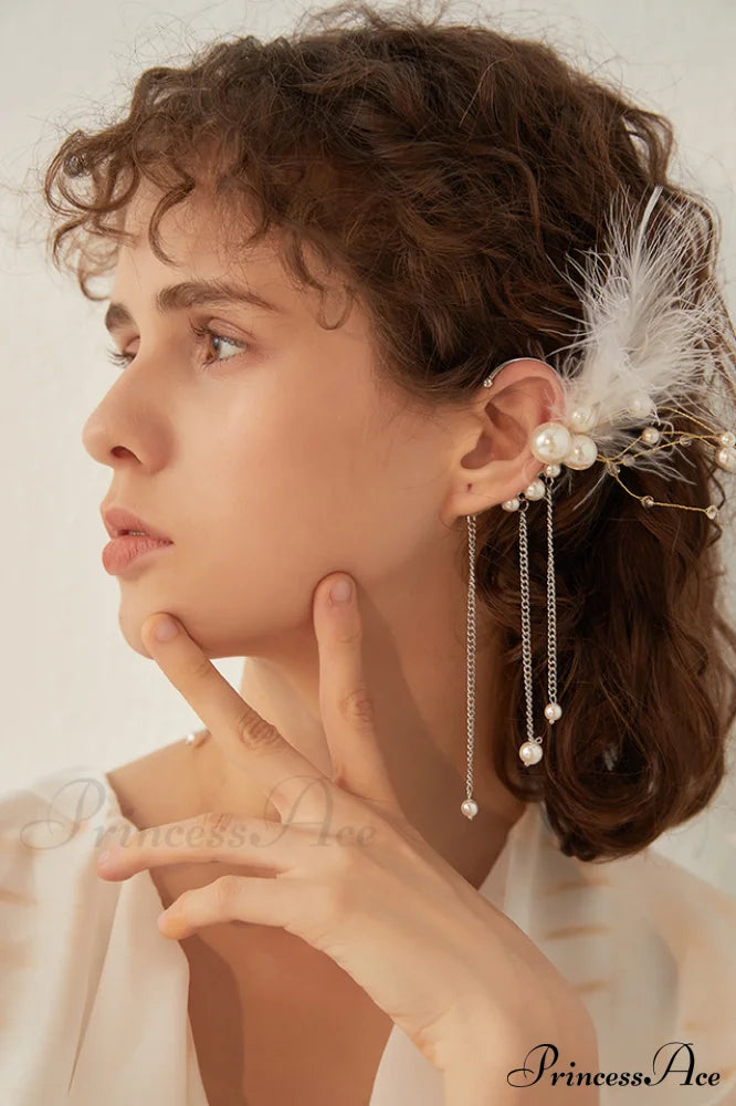 Feather Elegant Tassel Earrings