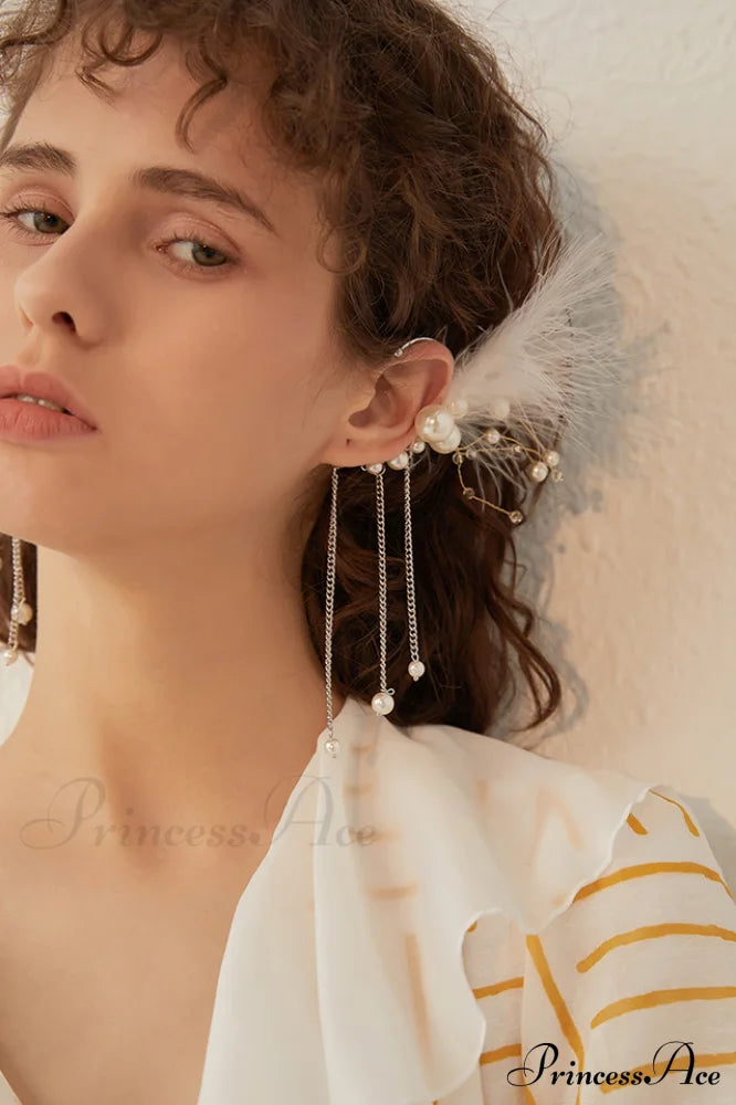 Feather Elegant Tassel Earrings