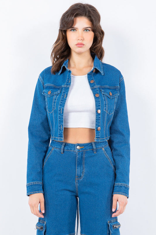 Anneliese | Short denim jacket from American Bazi with lacing at the back