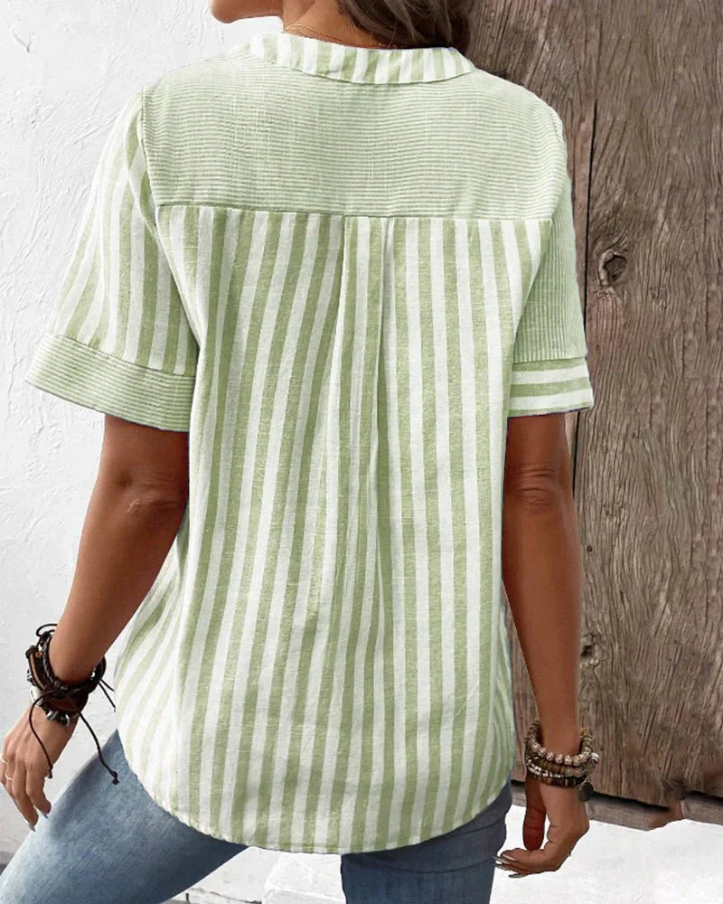 Felicia | Women's Striped Button-Down Blouse