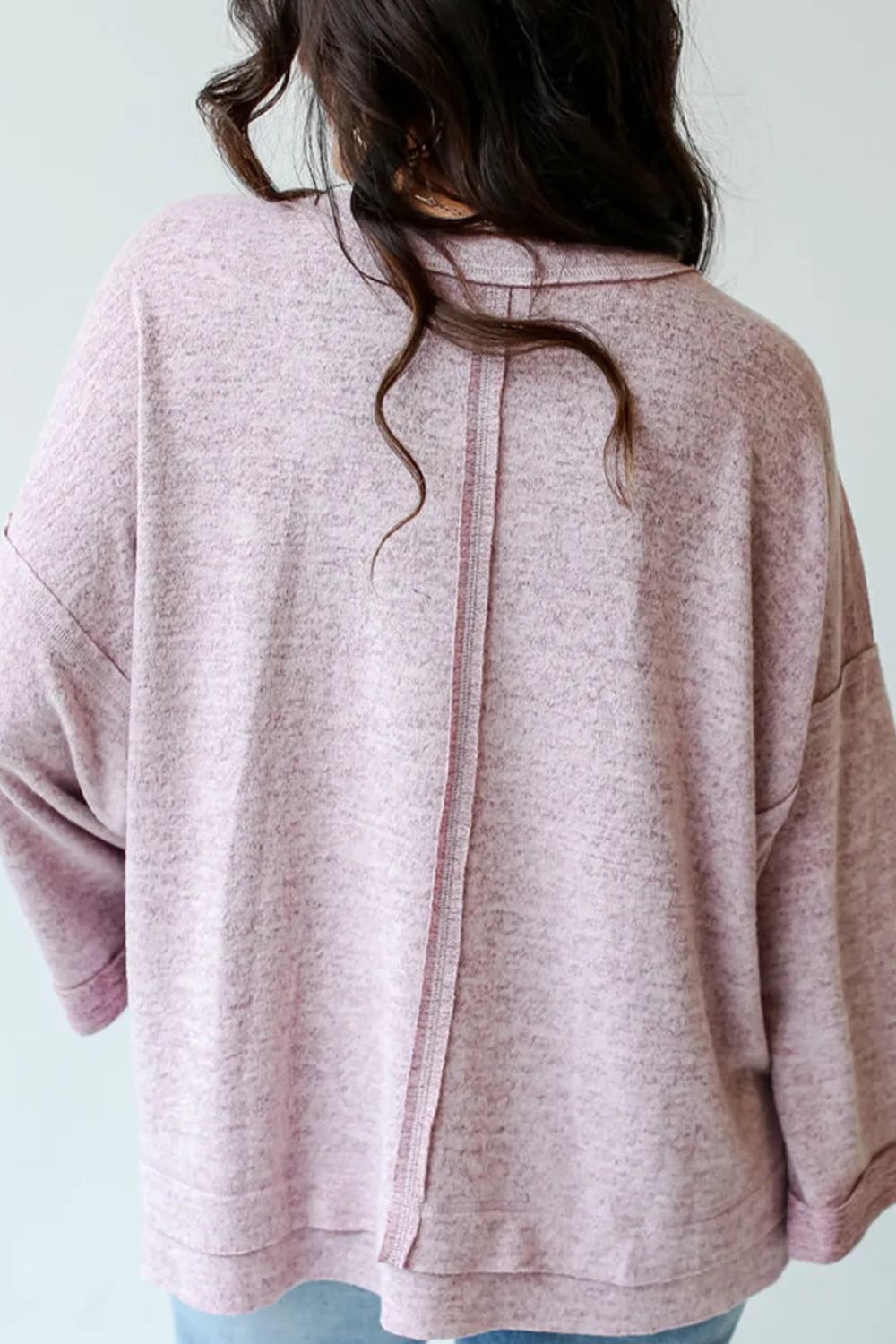 Marita | Long sleeve top with exposed seam and crew neck