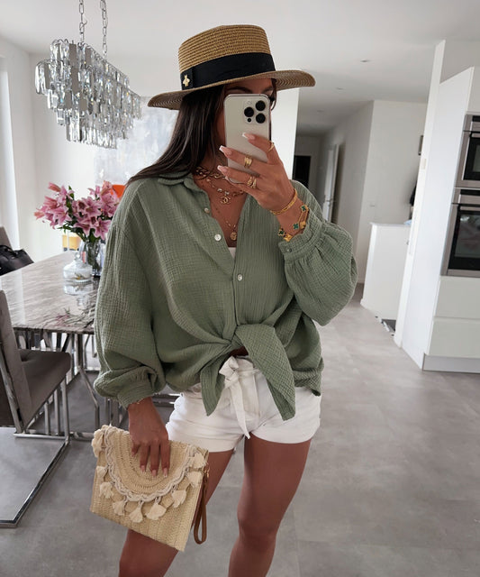 Louise® | Bluse Matcha Kurz