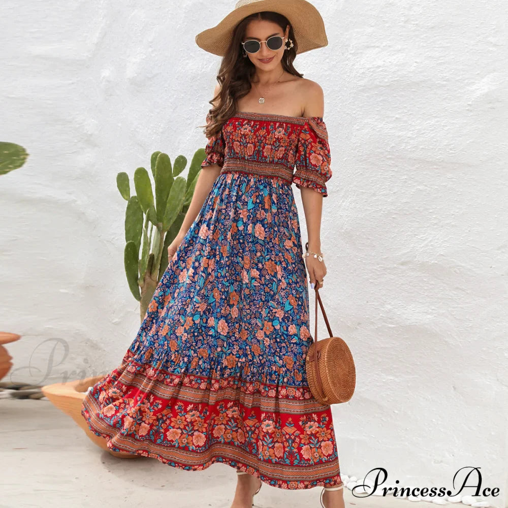 Floral Print Tie Waist Modern Strapless Mini Length Dress