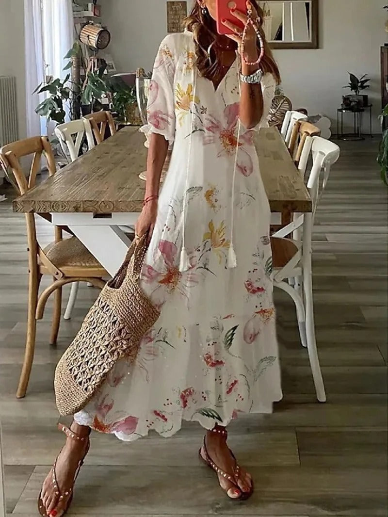 Gale | Women's V-Neck Midi Dress