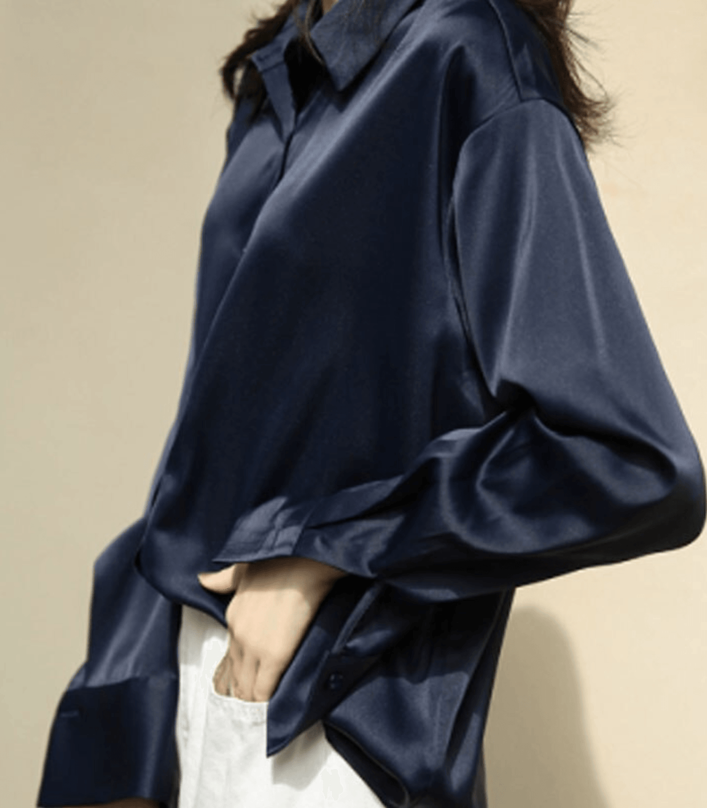 Buana® | Buttoned Satin Silk Blouse
