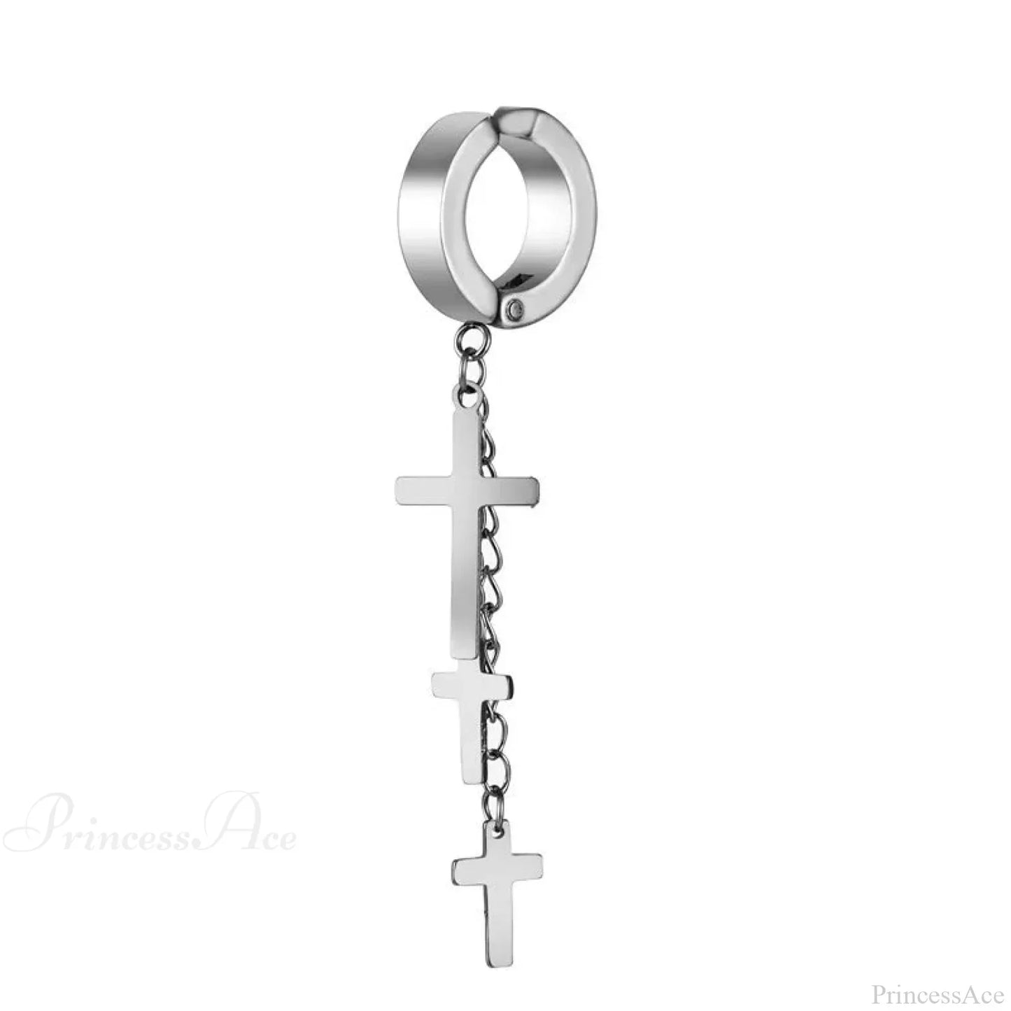 Genderless Punk Cross Fringe Chain Clip Earring