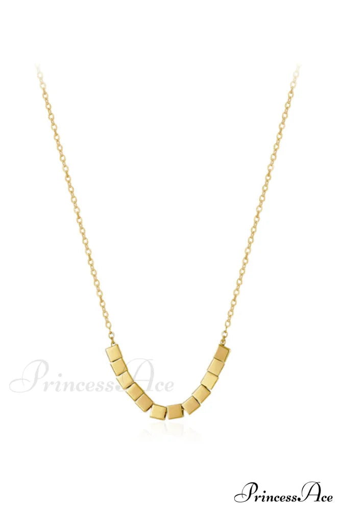 Gold Sugar Stylish Cube Necklace