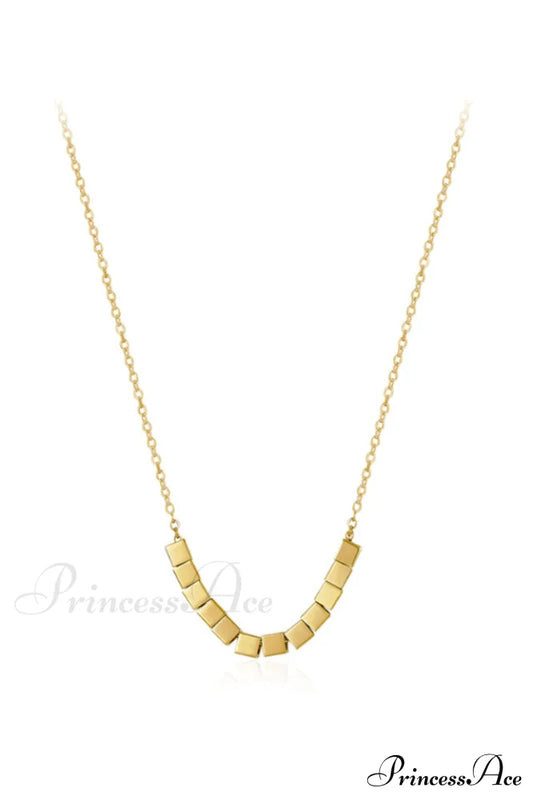 Gold Sugar Stylish Cube Necklace