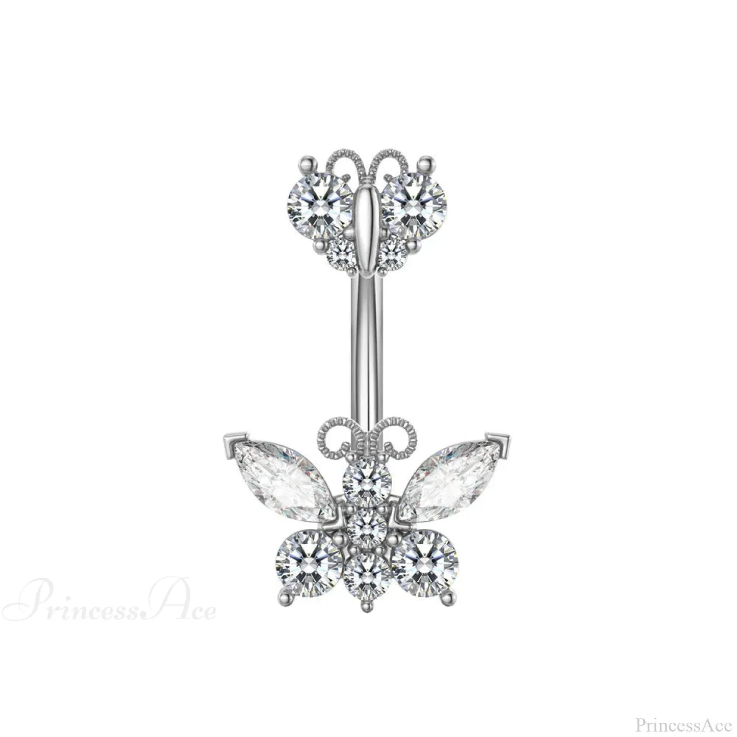 Gothic Heart Dangle Butterfly Belly Ring