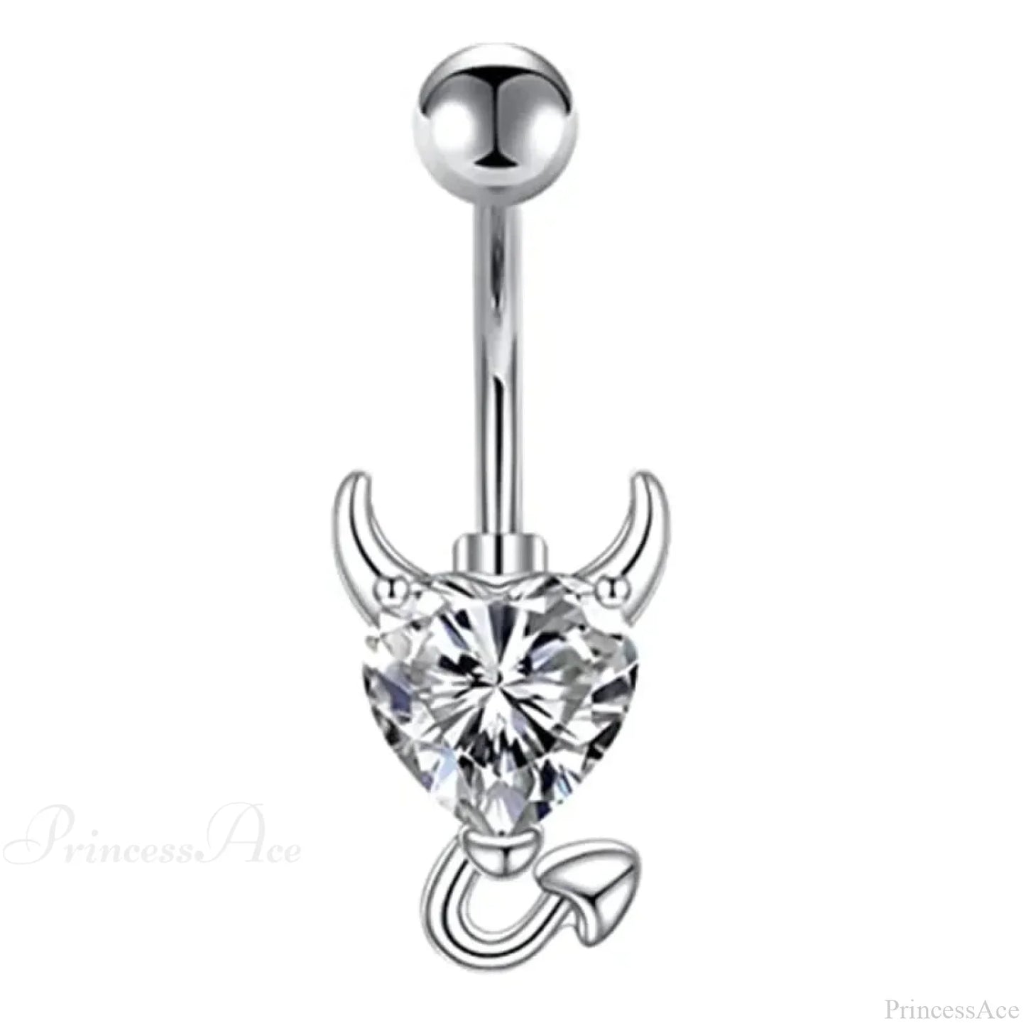 Gothic Heart Dangle Butterfly Belly Ring