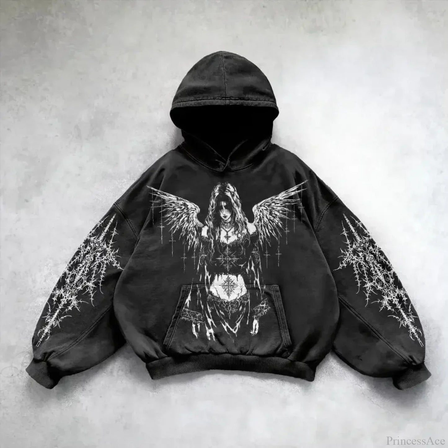 Goths Pattern Print Hoodie