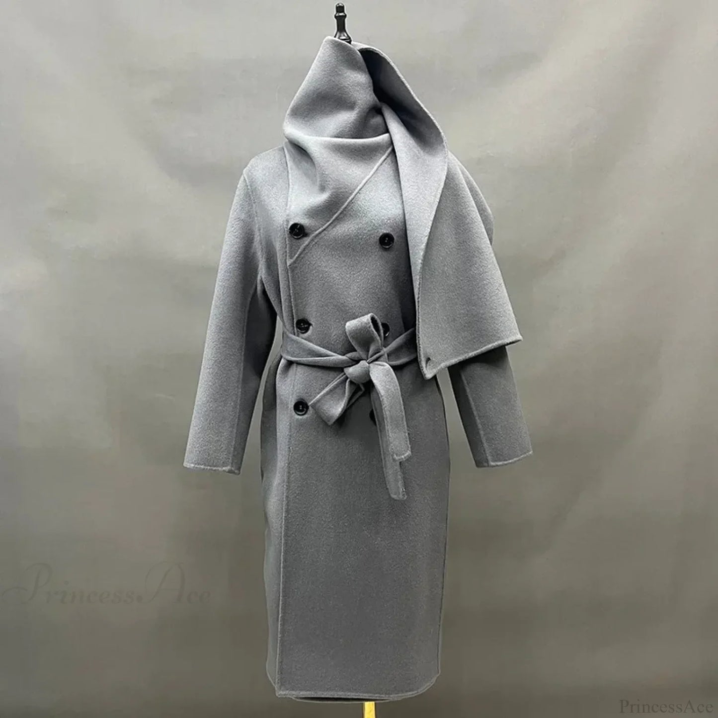 Handmade Cashmere Wool Belted Overcoat