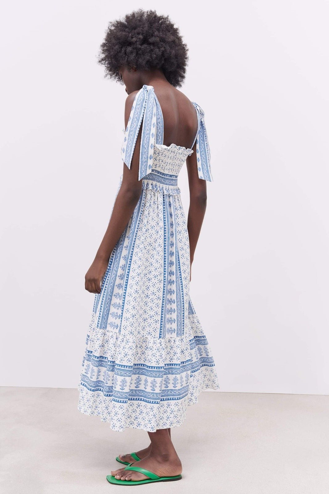 Zoe® | Printed Midi Dress With Gathered Straps