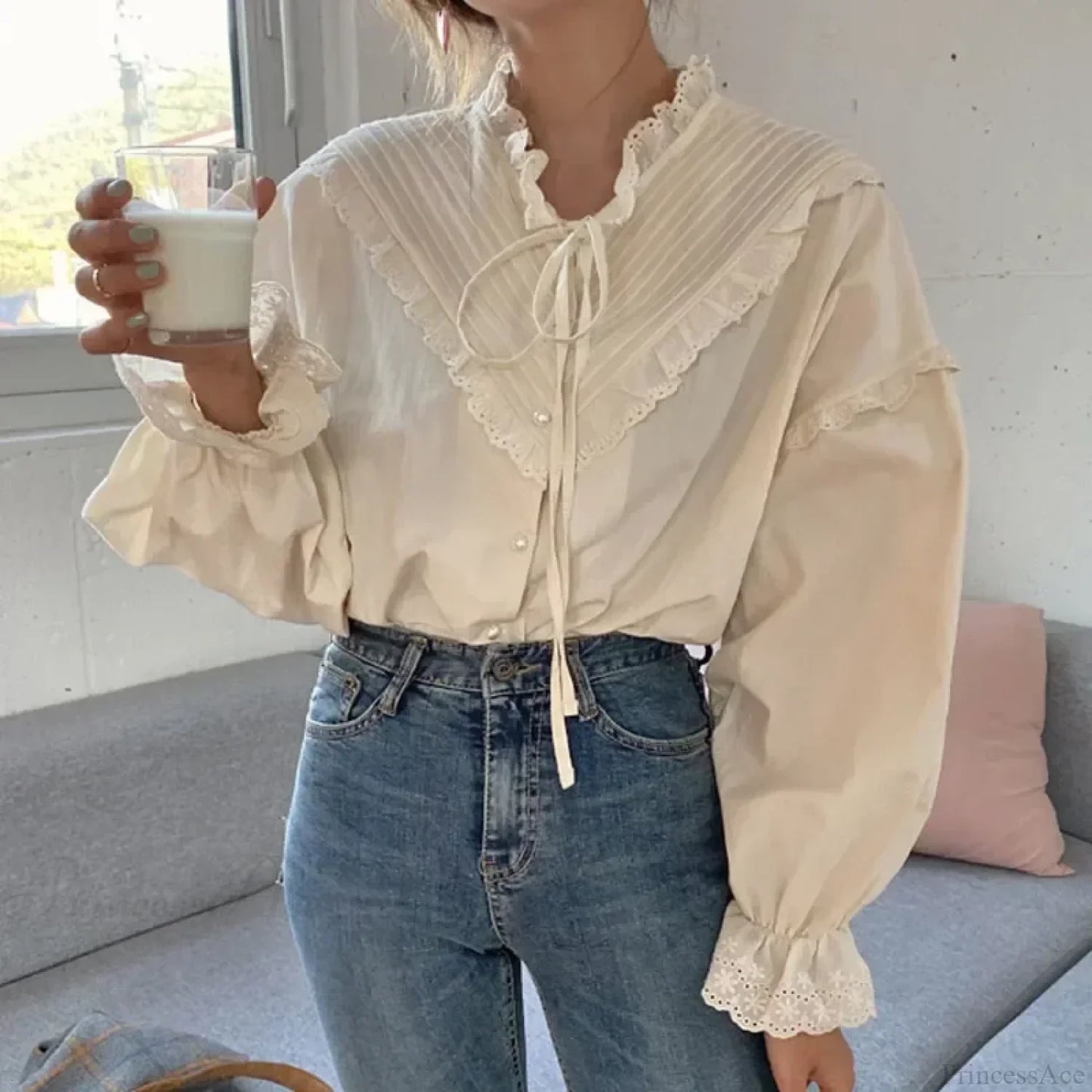 Hollow Out Elegant Casual Blouse Women Blouses