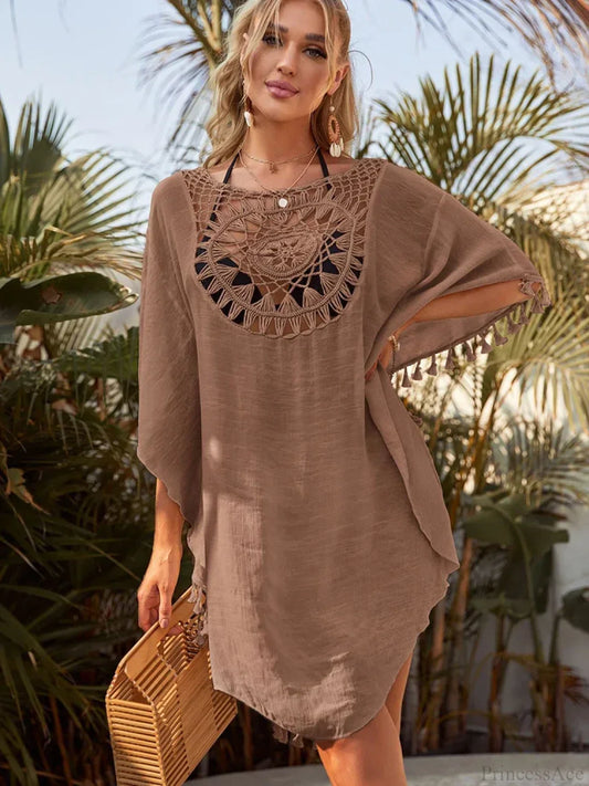 Hollow Out Tassel Bikini Cover Up