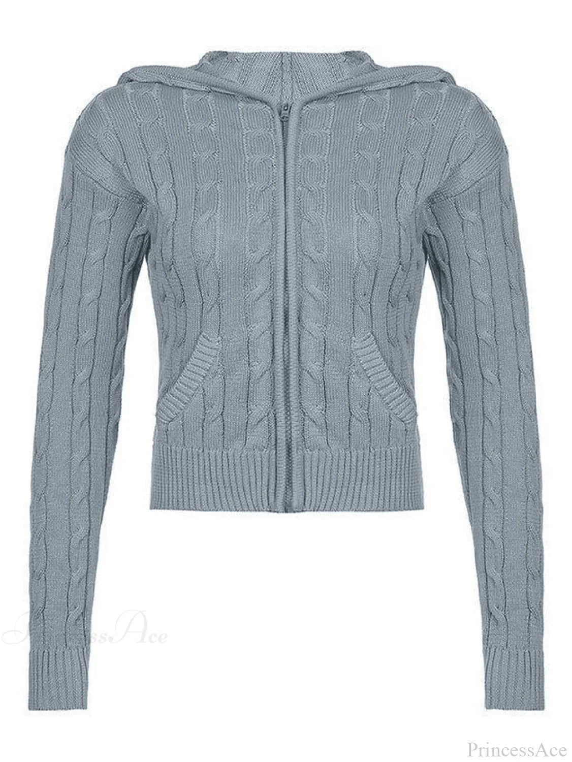Hooded Button Graceful Front Knit Cardigan