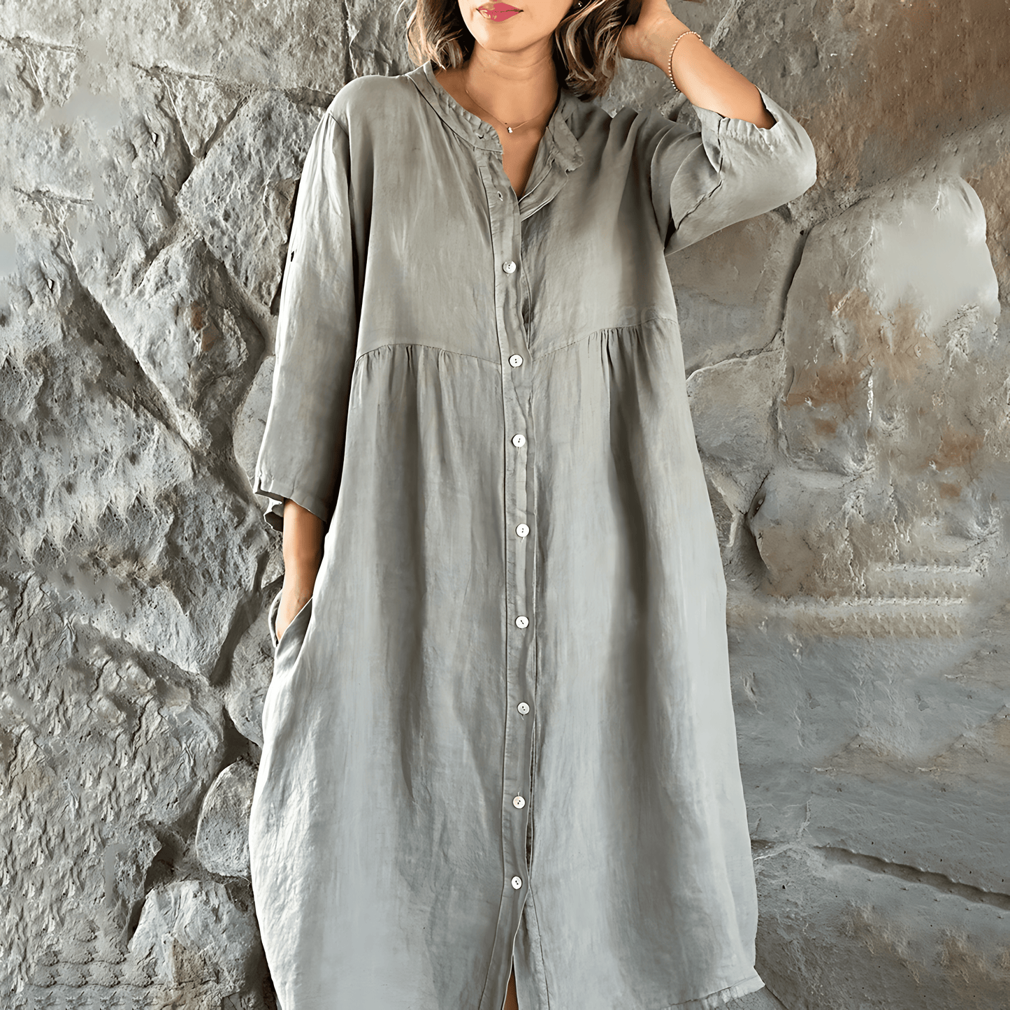 Valeria® | Plus Size Summer Dress Casual Button-Down