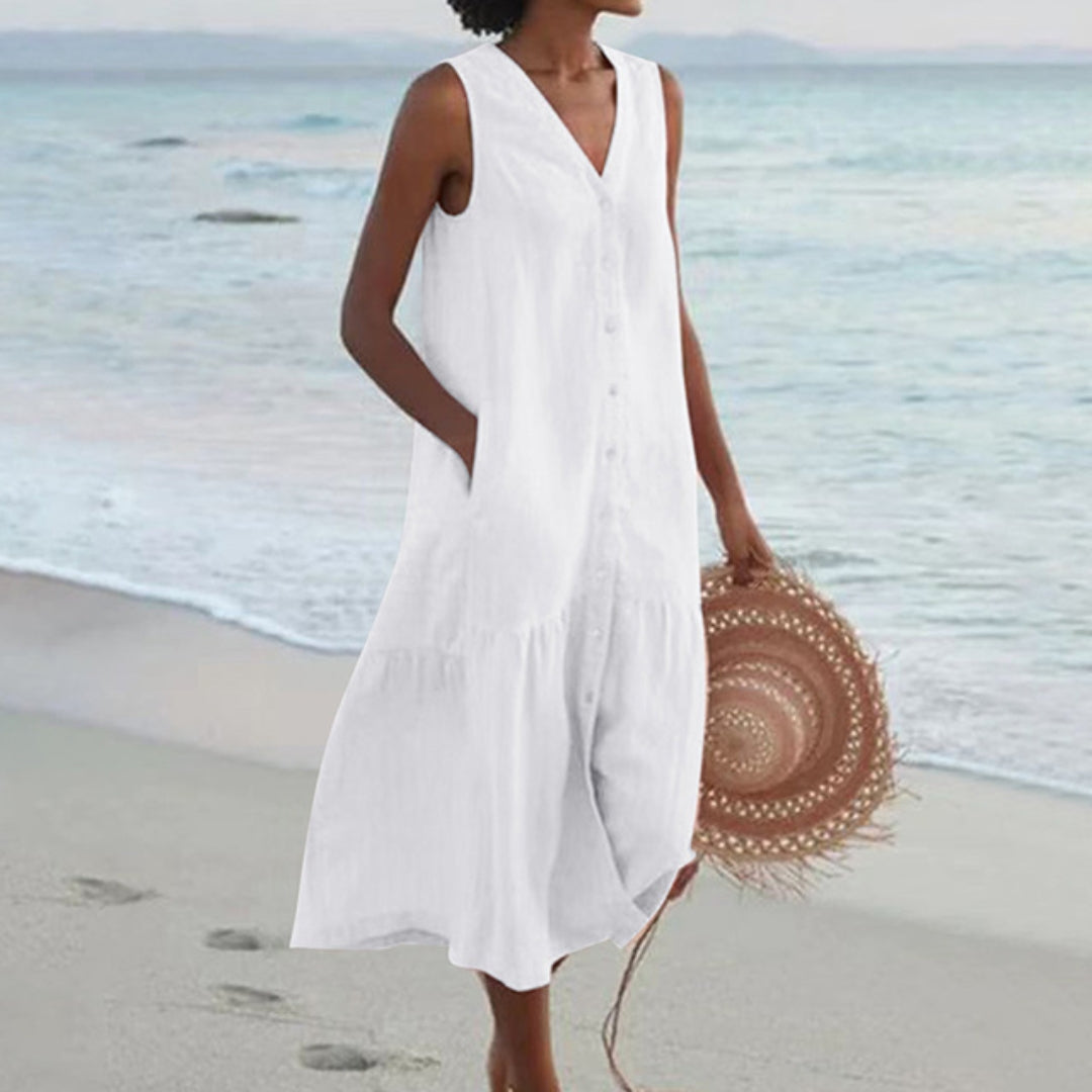 Lynne | Elegant Sleeveless Midi Dress