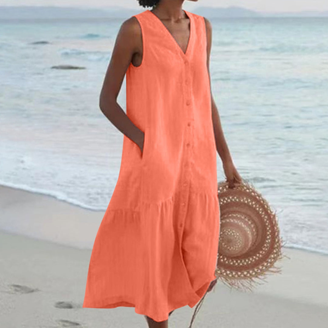 Lynne | Elegant Sleeveless Midi Dress