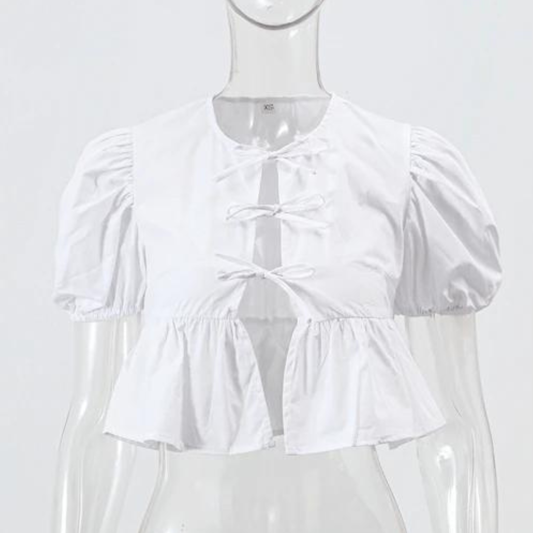 Melissa® | Leopard Lace Blouse With Bubble Sleeves