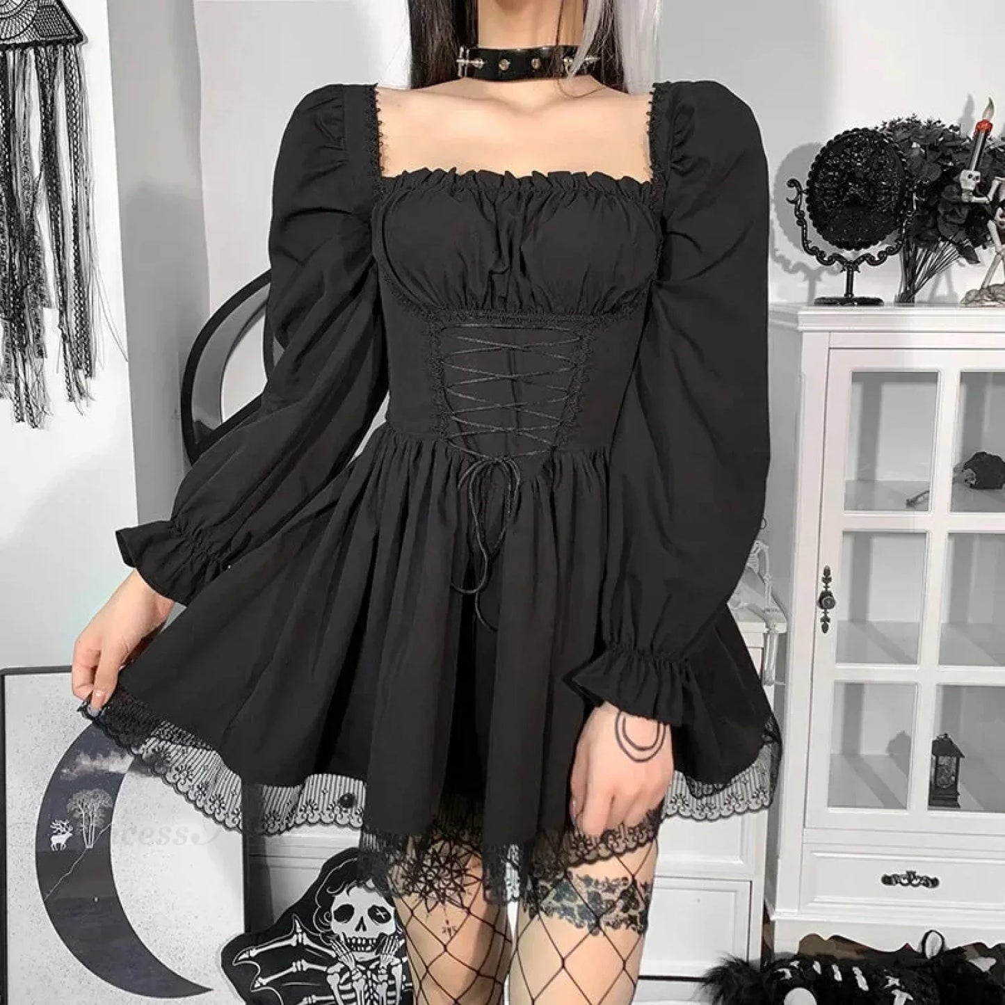 Ivory Lace Puff Small Dress