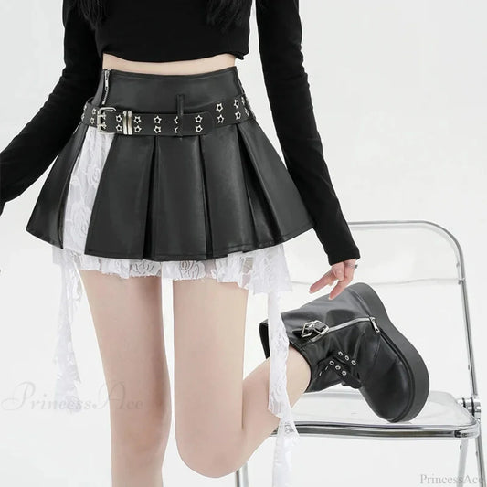 Joined Lace Border A-line Skirt