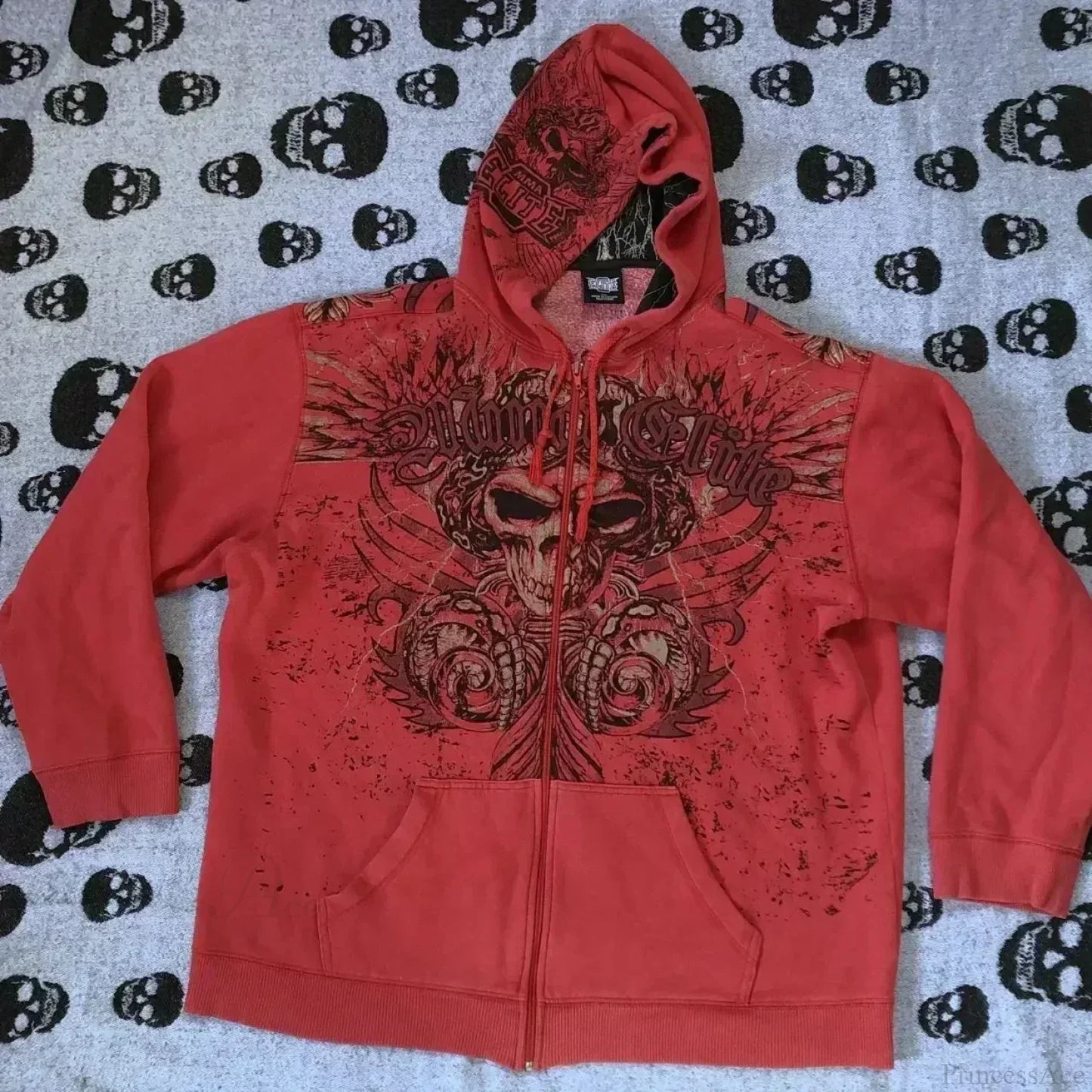 Joker Goth Print Fleece Zipper Hoodie