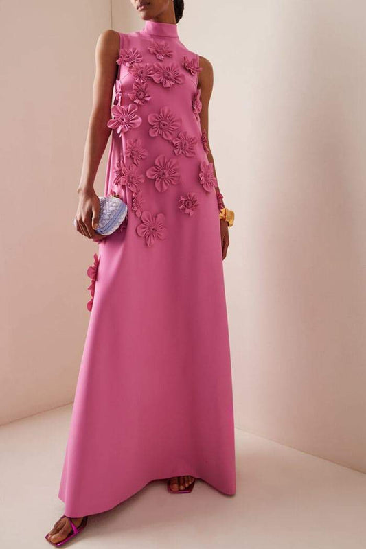 Jimena® | Sleeveless Maxi Dress With Floral Embellishment