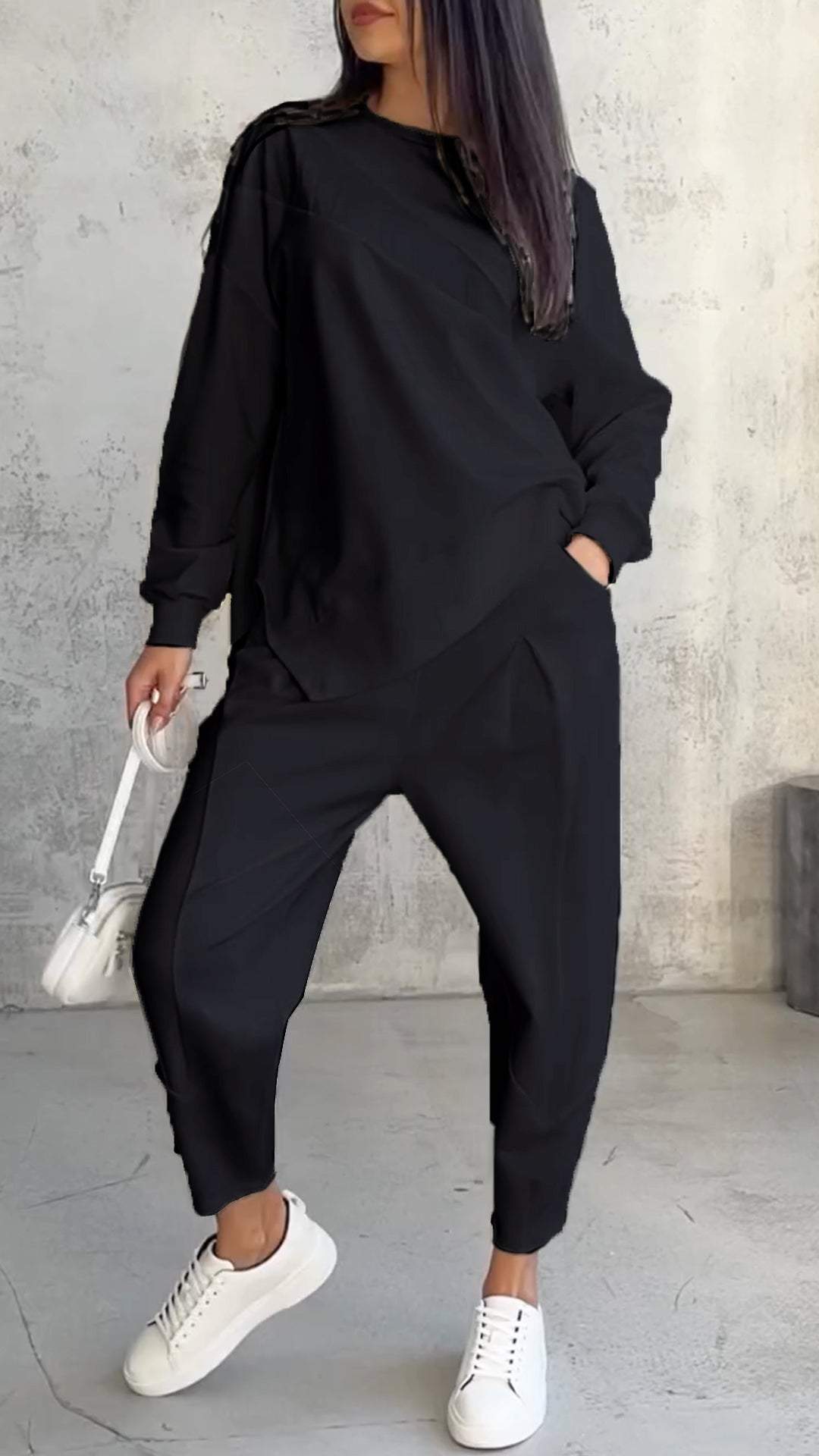 Lorena® | Two-piece set with a crew neck and long sleeves.