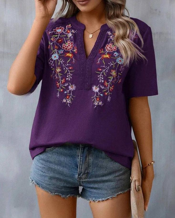 Aslaug® | Patchwork Lace Blouse For Women