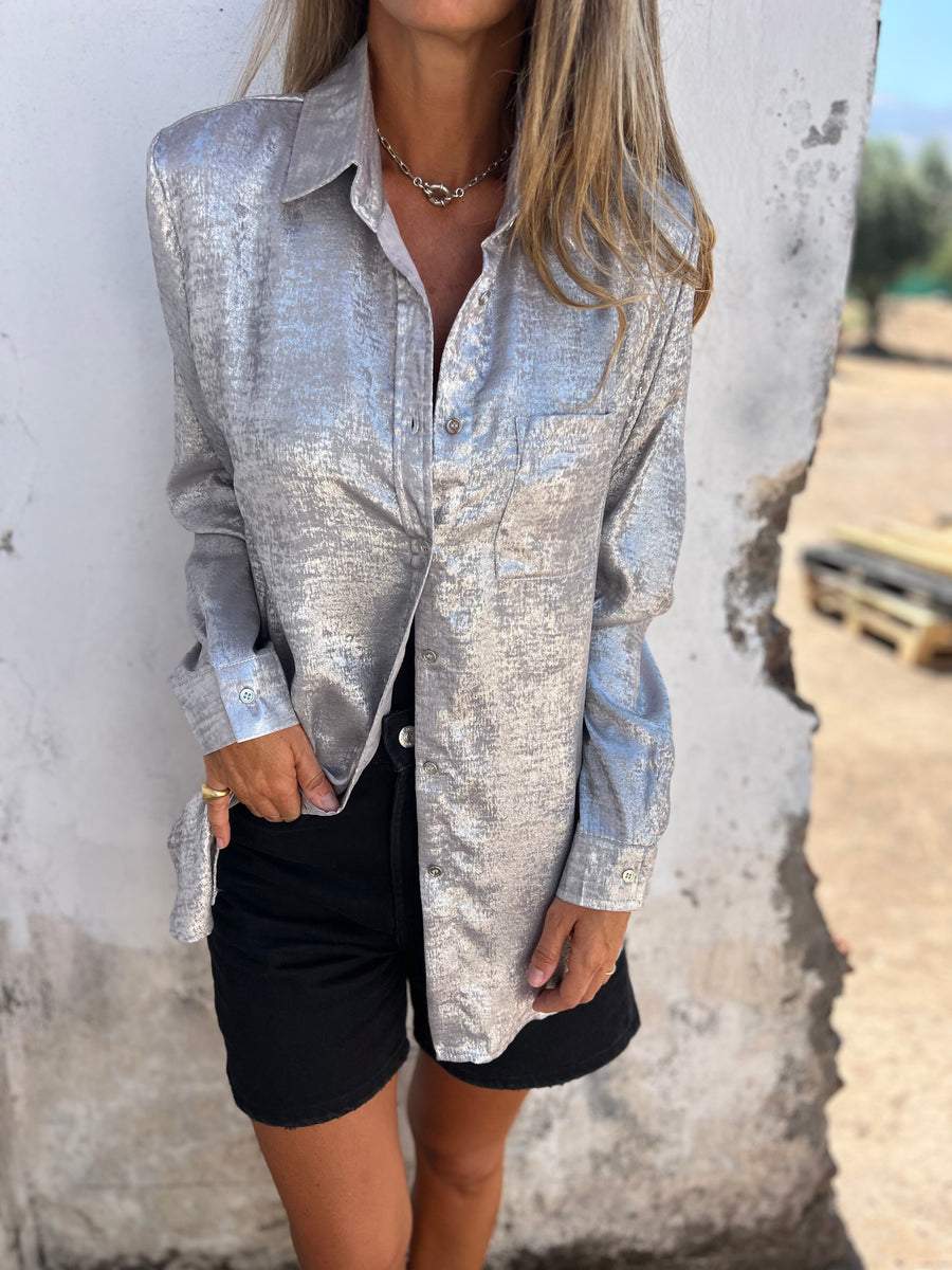 Jasmine® | Metallic women's blouse with collar