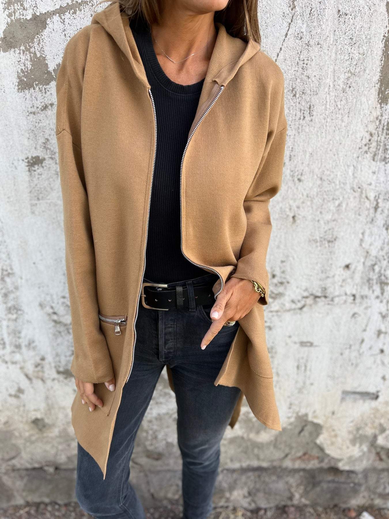 Lucía | Long women's jacket. zipper