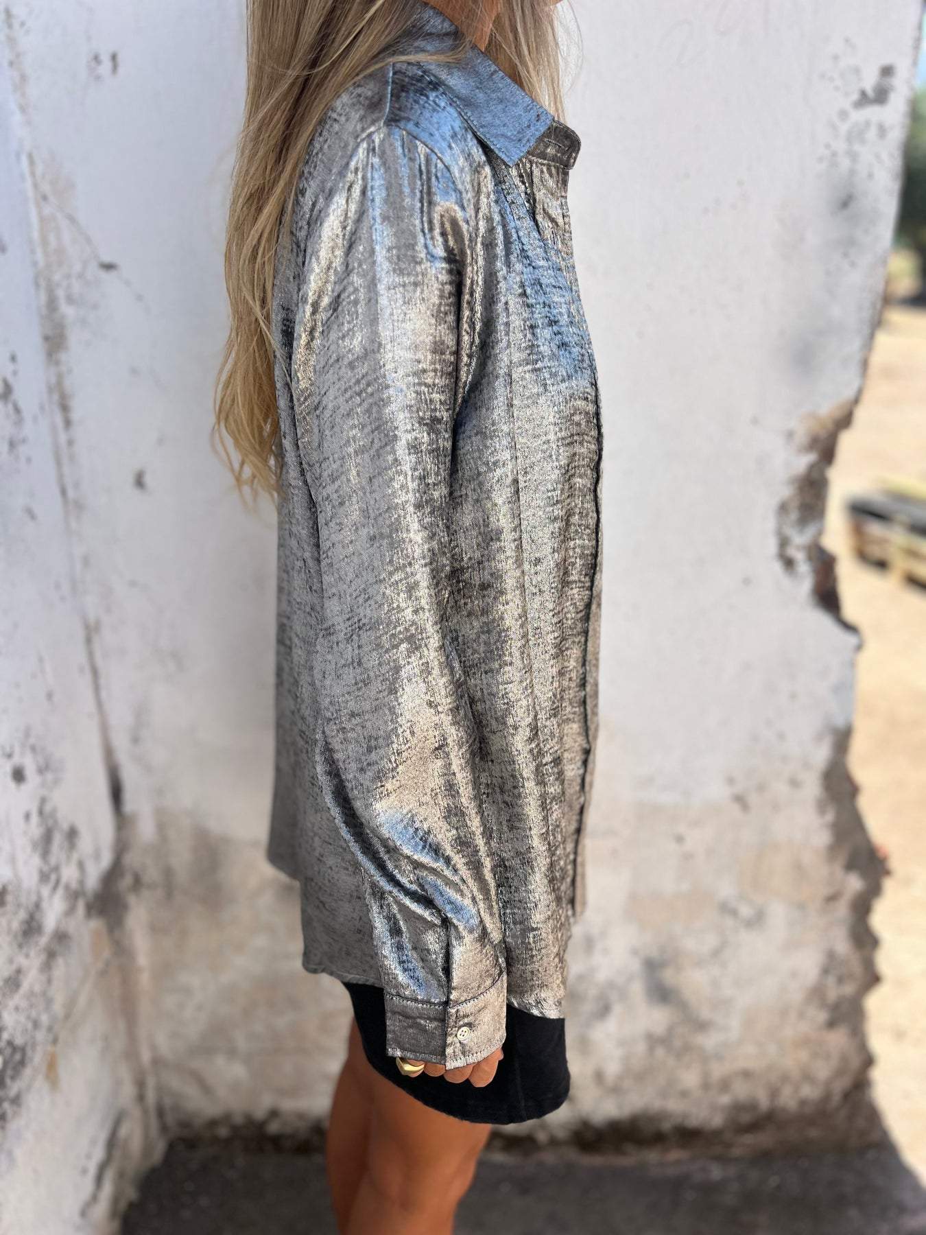 Jasmine® | Metallic women's blouse with collar