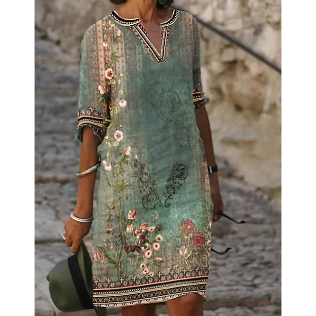 Kathy | Women's V-Neck Midi Dress