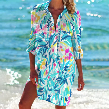 Kimberly | Women's Button-Down Mini Shirt Dress