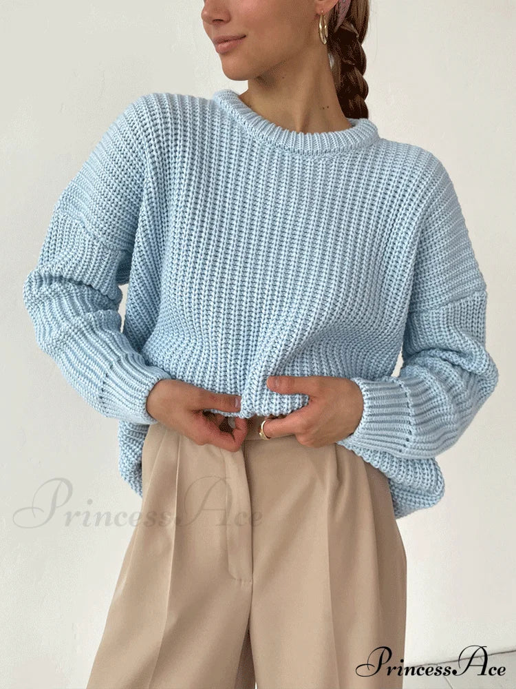 Knitted Solid Graceful Pocket Sweater Cardigan