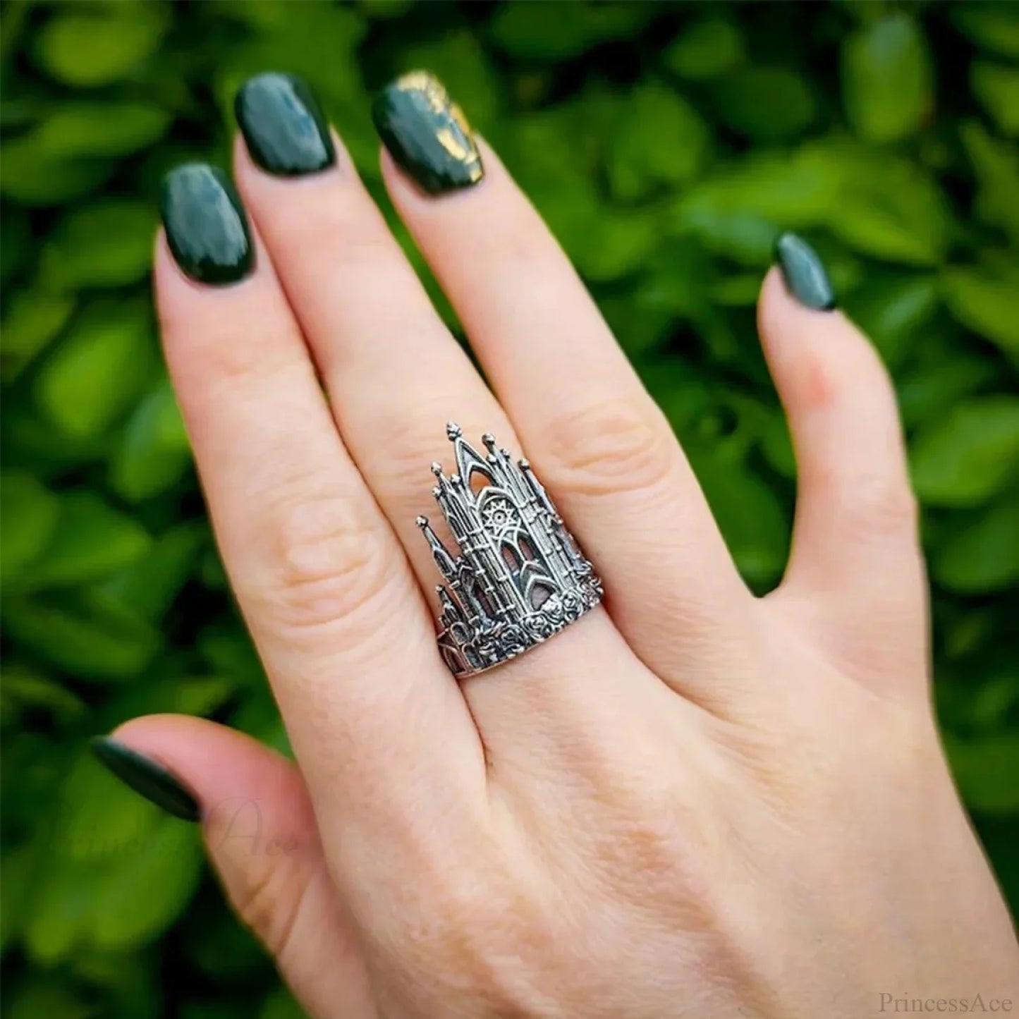 Kpop Y2K Crystal Heart Butterfly Gothic Ring