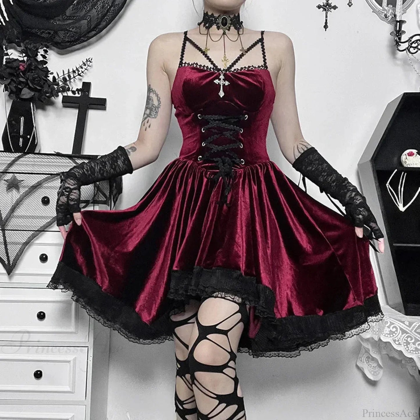 Lace Tall Waist Mini Garment
