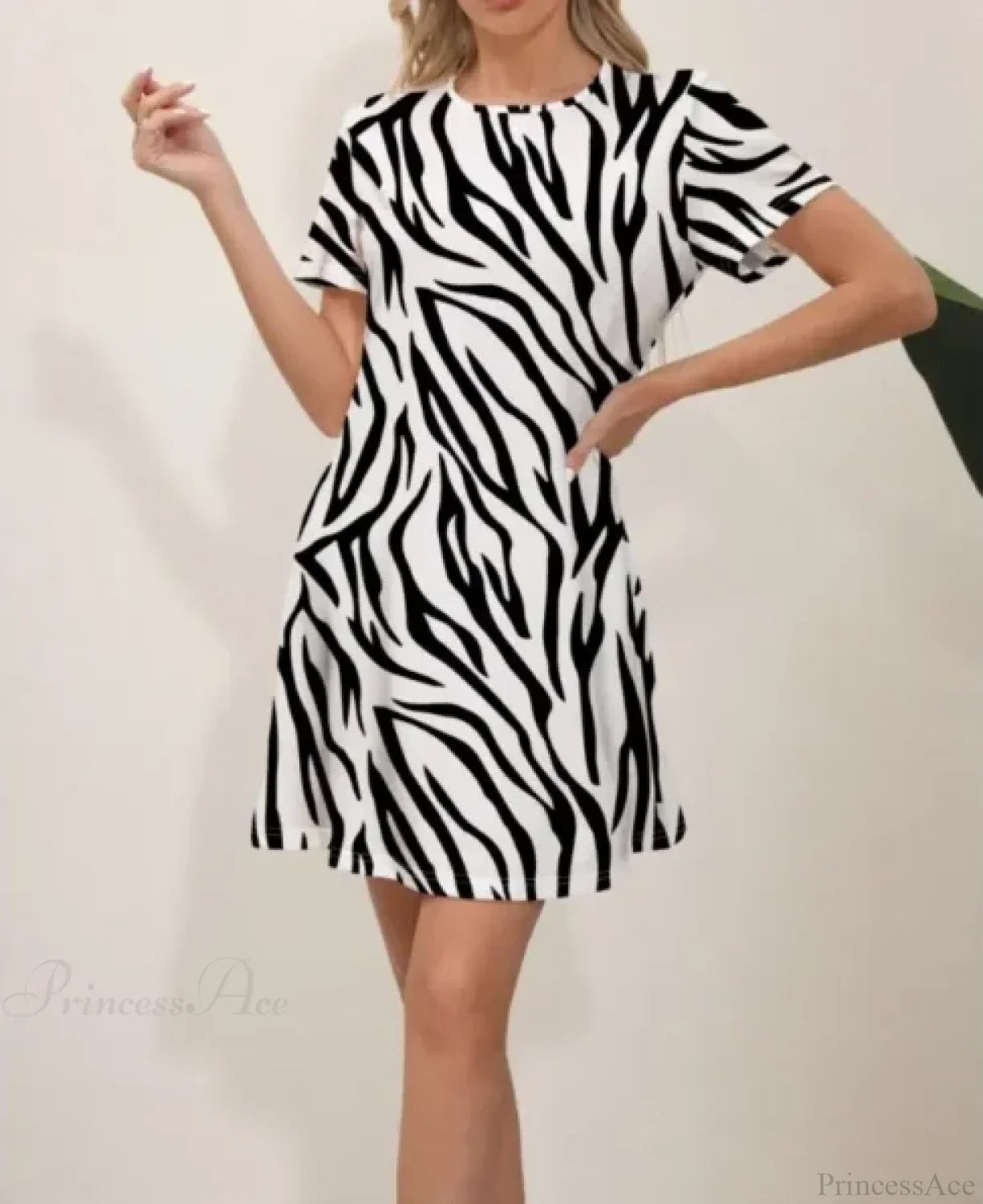 Latest Summer Fashion Floral Print Round Neck Dress