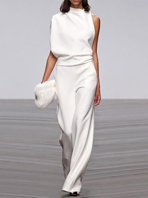 Libby | Women's One Shoulder Wide Leg Jumpsuit