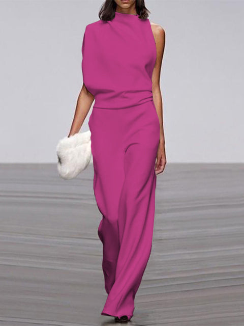 Libby | Women's One Shoulder Wide Leg Jumpsuit
