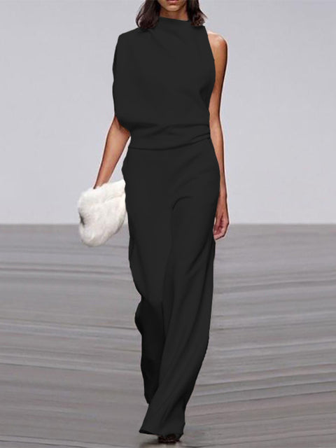 Libby | Women's One Shoulder Wide Leg Jumpsuit